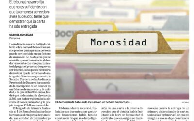 La Audiencia Endurece el Requisito para Incluir a Morosos en Ficheros